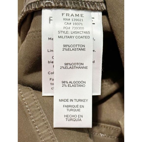 Frame Women's Le High Skinny Jeans Military Coated Green Size 28 - Picture 12 of 15